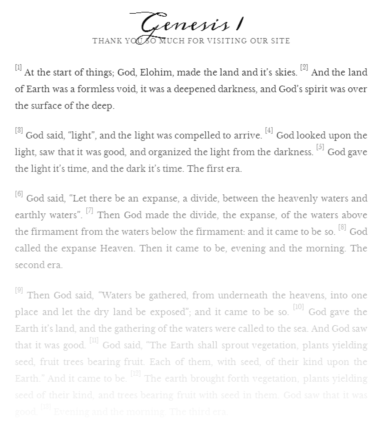 The Holy Bible | Genesis 1