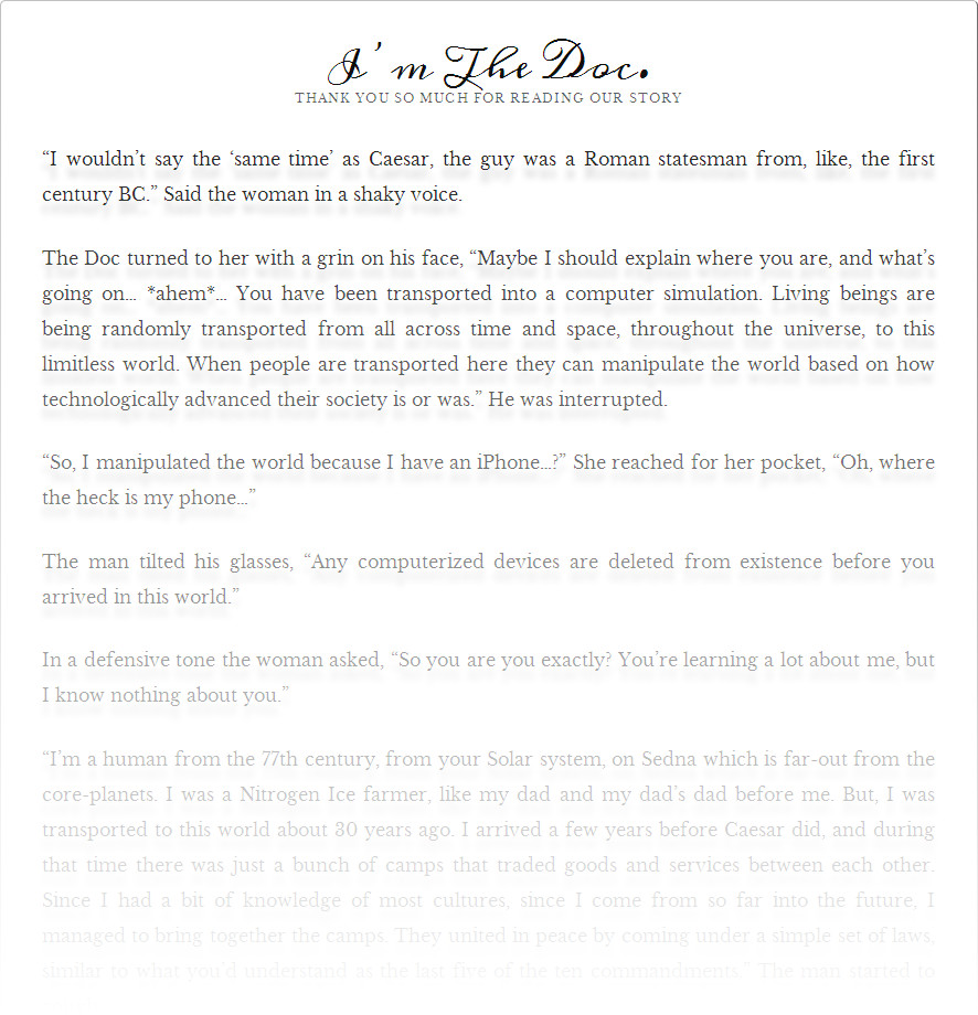Craft novel page | “I'm The Doc.”