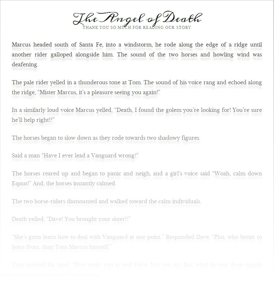 Iron novel page | "The Angel of Death"